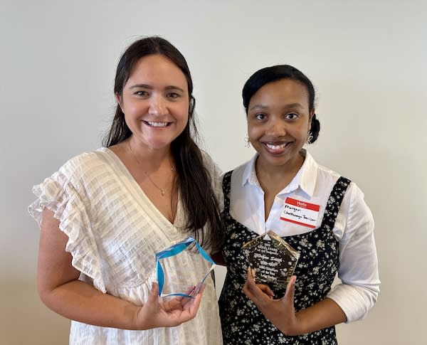 Cassidy and Morgan hold their GCHA 2025 Stars of the Industry Awards